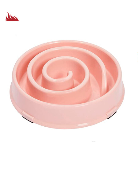 PLATO ESPIRAL P/MASCOTA 20 x 19.5CM ROSADO