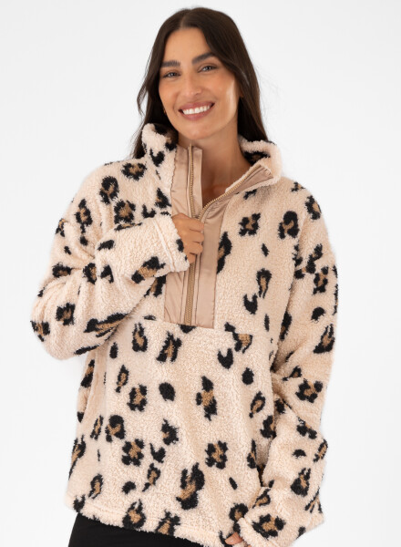Sweater animal beige sherpa Beige