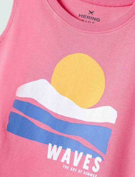 CONJUNTO INFANTIL CON SHORT ROSA
