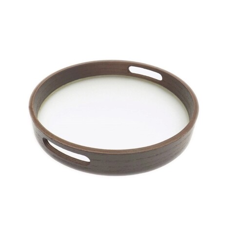 BANDEJA MDF/VIDRIO D35x4CM MARRON BANDEJA MDF/VIDRIO D35x4CM MARRON