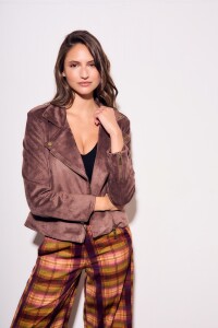 Campera Gamuza Cuero Vegano Chocolate