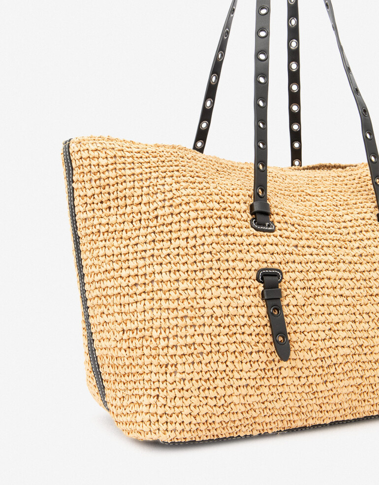 Shopper Shopper Efecto Rafia - Marron Beige