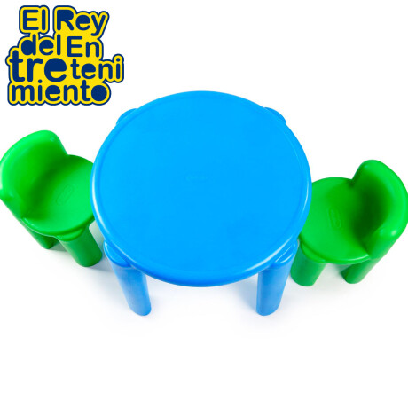 Juego Mesa Little Tikes + 2 Sillas Infantil N1 Usa Azul/Verde
