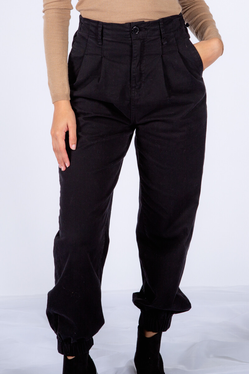 Pantalón con puño - Negro 