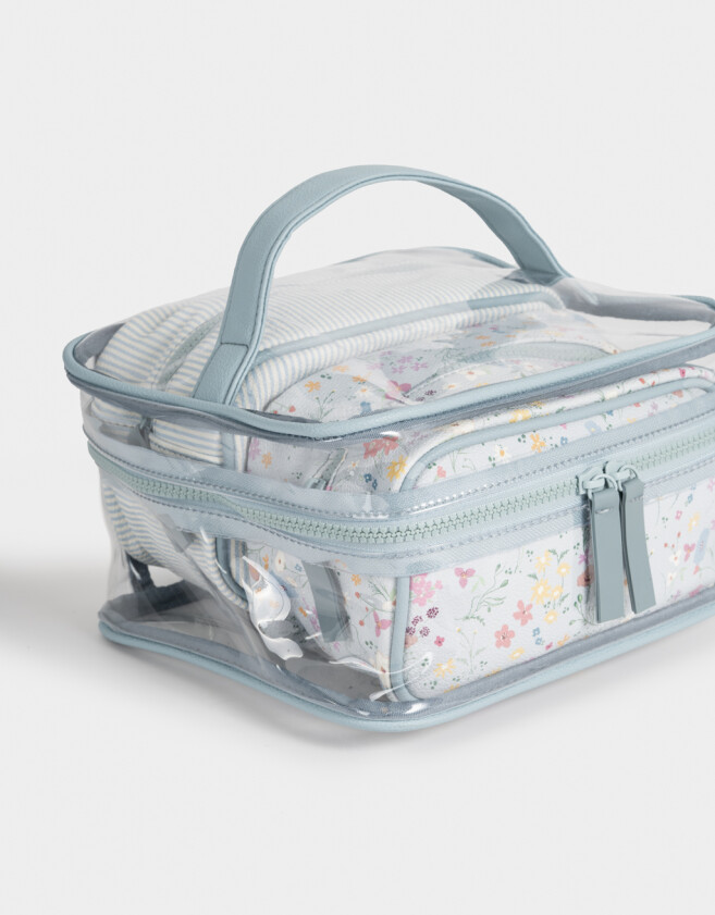 Porta Cosméticos Estampados Set De Cartucheras Estampadas - Azul Celeste