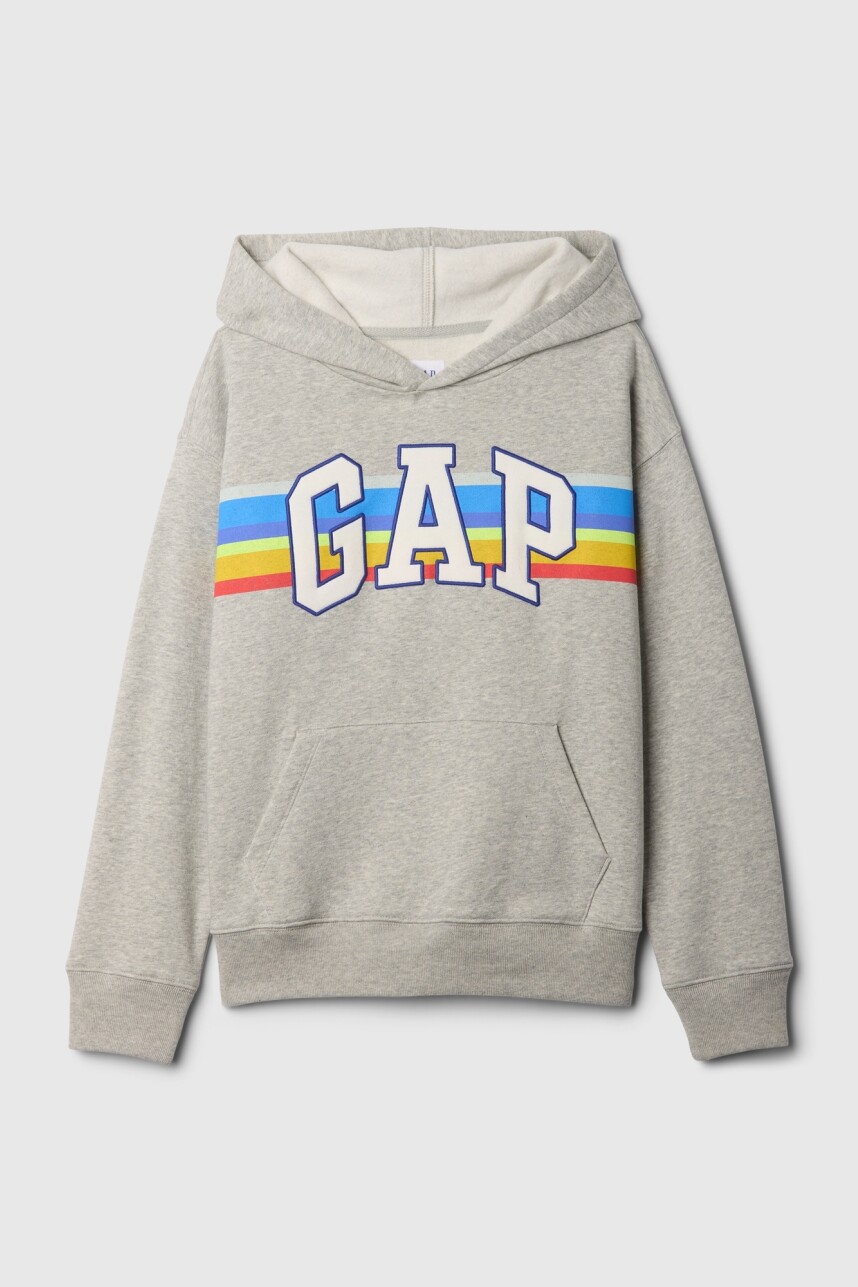 Buzo Canguro Logo Gap Niño Light Heather Grey