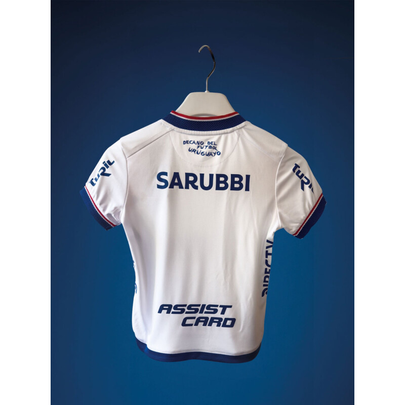 Camiseta Infantil Umbro Home Oficial 2025 Blanco - Azul Real - Rojo