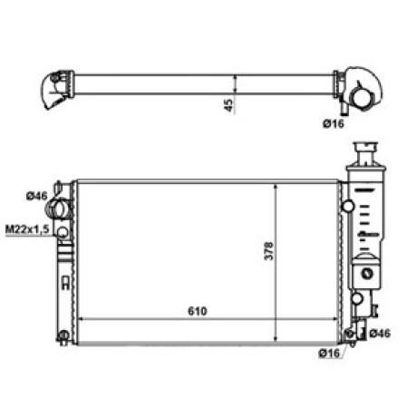 RADIADOR CITROEN - PEUGEOT 405 NAFTA DIESEL C/AA C/ACOPLE 1992/ 61X37=1301.G7 - RADIADOR CITROEN - PEUGEOT 405 NAFTA DIESEL C/AA C/ACOPLE 1992/ 61X37=1301.G7 -