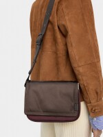 Bolso Bandolera Color Block De Nylon burdeos