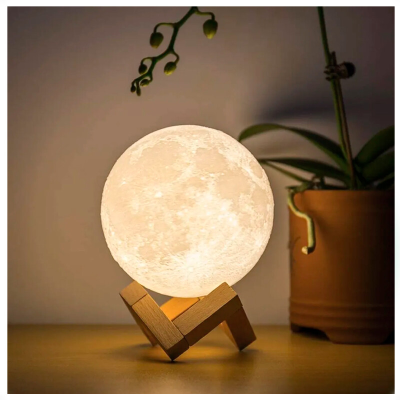 Lampara Veladora Luna RGB de 15 CM Lampara Veladora Luna RGB de 15 CM