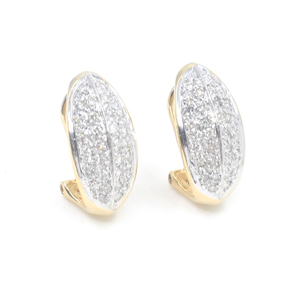 Caravanas en oro 18k 2 tonos con brillantes Caravanas en oro 18k 2 tonos con brillantes