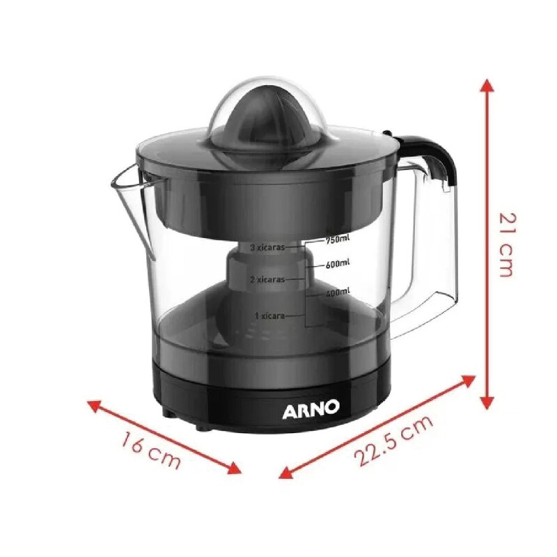 Exprimidor Arno Citrus Press | Capacidad de 0,75Lts. | Automática | Color negro. Exprimidor Arno Citrus Press | Capacidad de 0,75Lts. | Automática | Color negro.