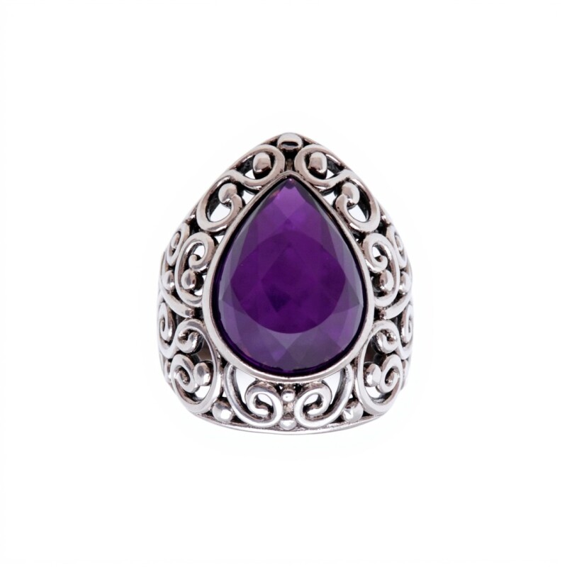 Anillo Lagrima Amatista Imperial. Plata 925 - AN4752 sinpiedra