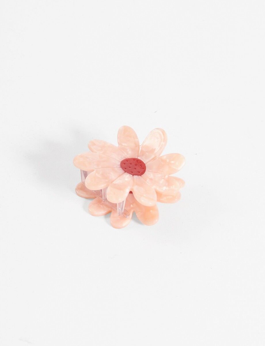 Broche flor acrílico - rosa 