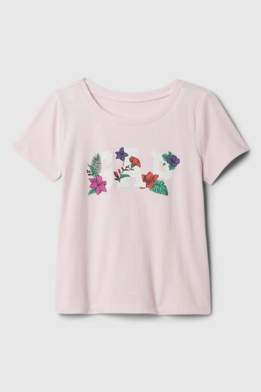 Remera Logo Gap Manga Corta Toddler Niña Light Peony