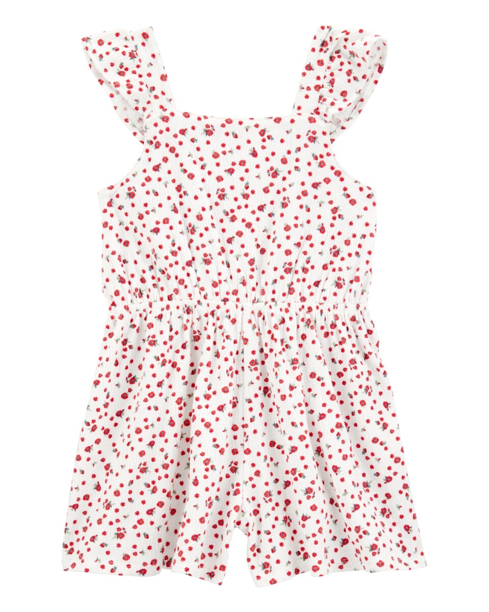 Monito corto de algodón texturado, diseño floral 