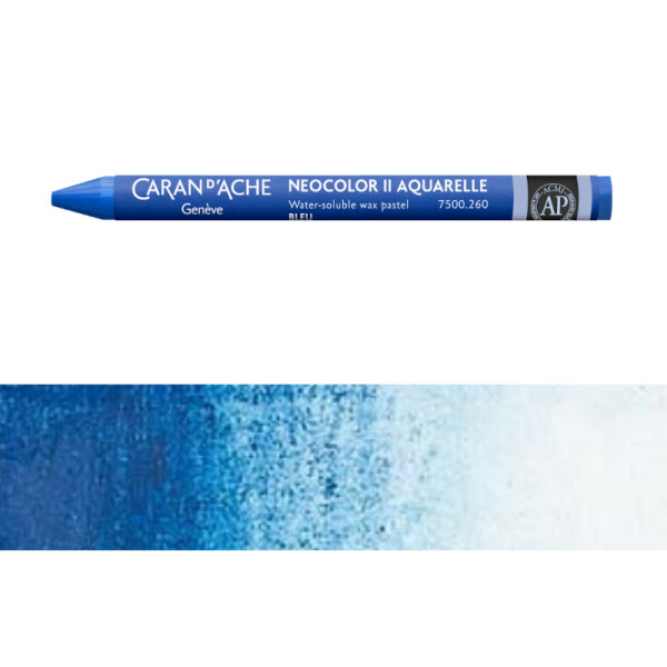 Pastel Neocolor Acuarelle Caran d'Ache Tonos Azules
