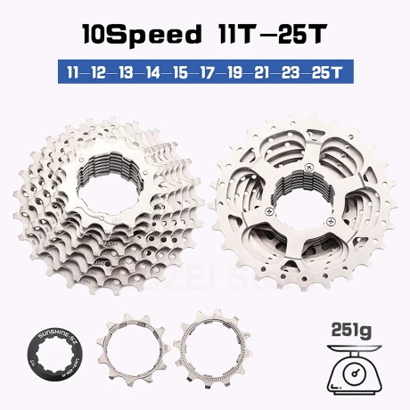 Cassette 10S 11T-25T Sunshine Para Bicicleta De Carretera 001