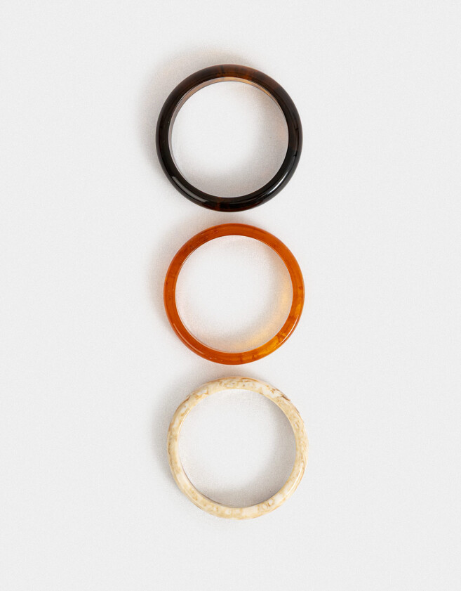 Pulseras Rígidas Sets De resina Set De Brazaletes De Resina - Combinacion Tricolor