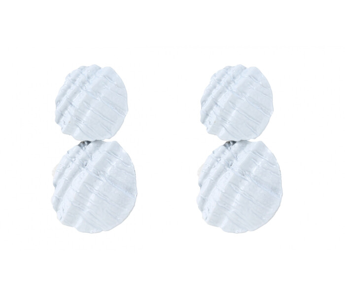 Caravana de Mujer Miss Carol Caravana colgante texturada Blanco