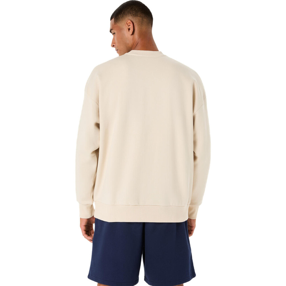 Polera Training Fleece Relaxed Crew-Neck Top Hombre Oatmeal