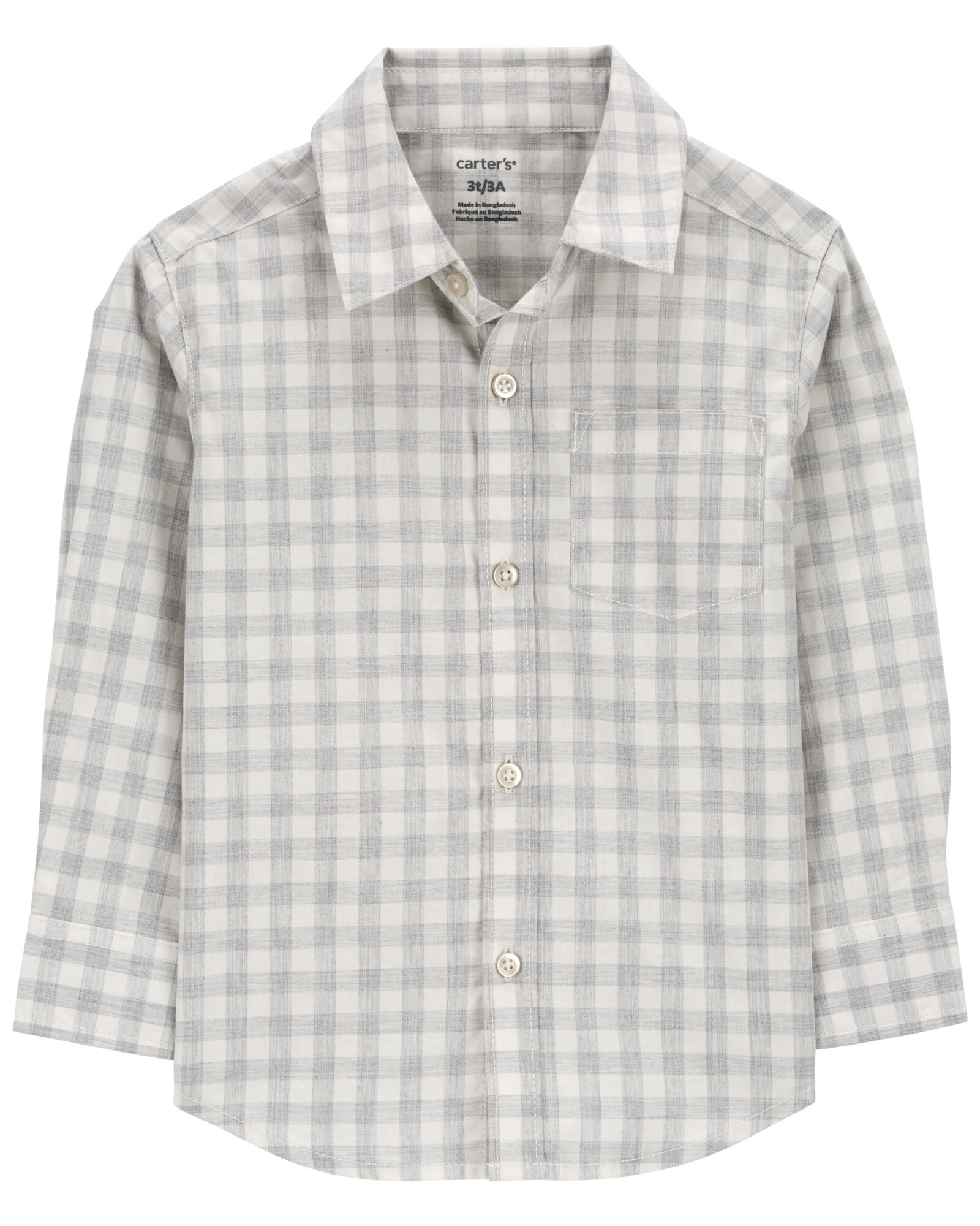 Camisa de popelina, diseño a cuadros. Talles 2-5T Camisa de popelina, diseño a cuadros. Talles 2-5T