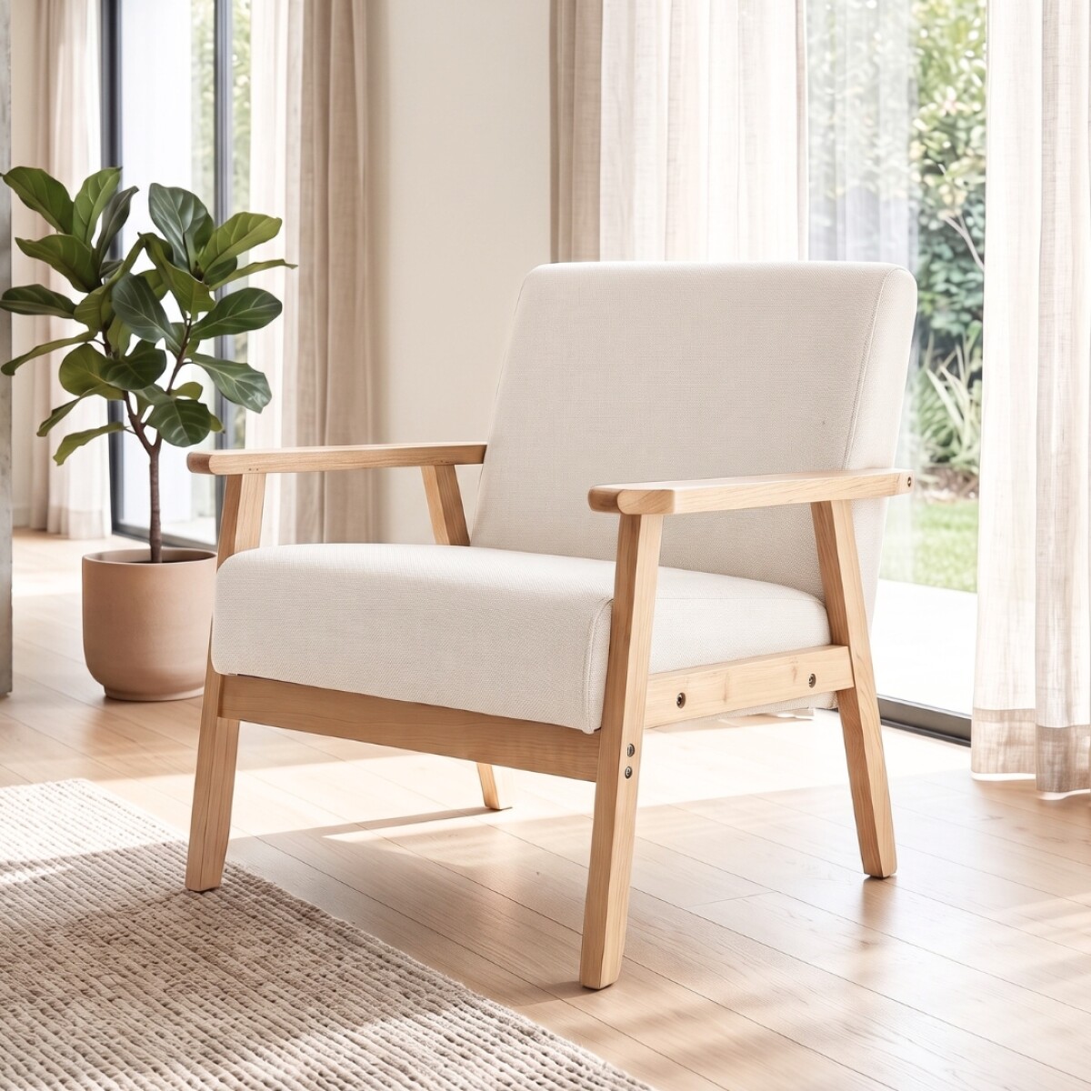 Butaca Poltrona Nórdica Madera natural - Lyon 