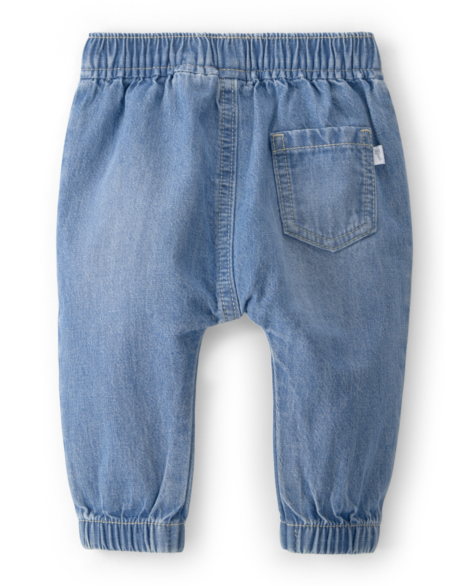 Pantalón jean con bordado floral Sin color