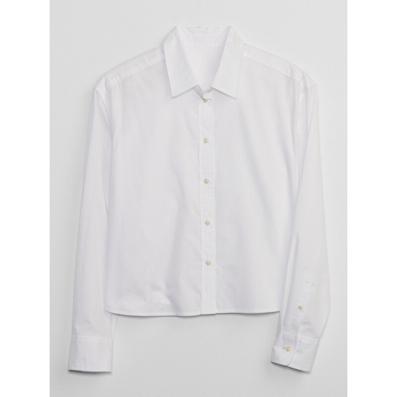 V-LS CROPPED POPLIN SHIRT OPTIC WHITE V6