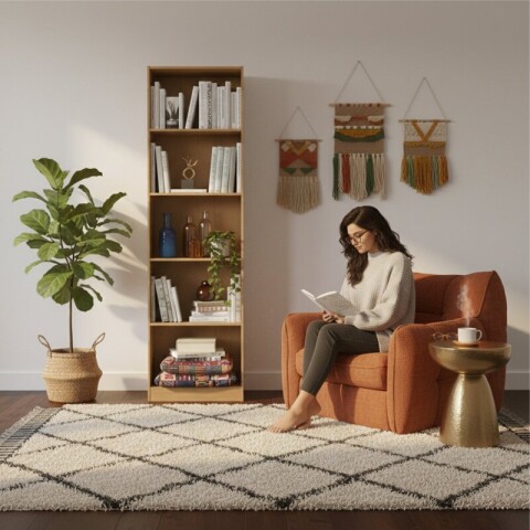 Estanteria ANITA biblioteca multiuso con 4 Estantes 47,9 x 170 x 27,5 cm - Freijo Estanteria ANITA biblioteca multiuso con 4 Estantes 47,9 x 170 x 27,5 cm - Freijo