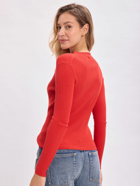 Polera punto de rib Rojo