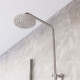 DUCHA EXTERNA BARRAL C/TRANSF SATINADO-CEPILLADO SALEMI GRIS-BRUSHED NICKEL