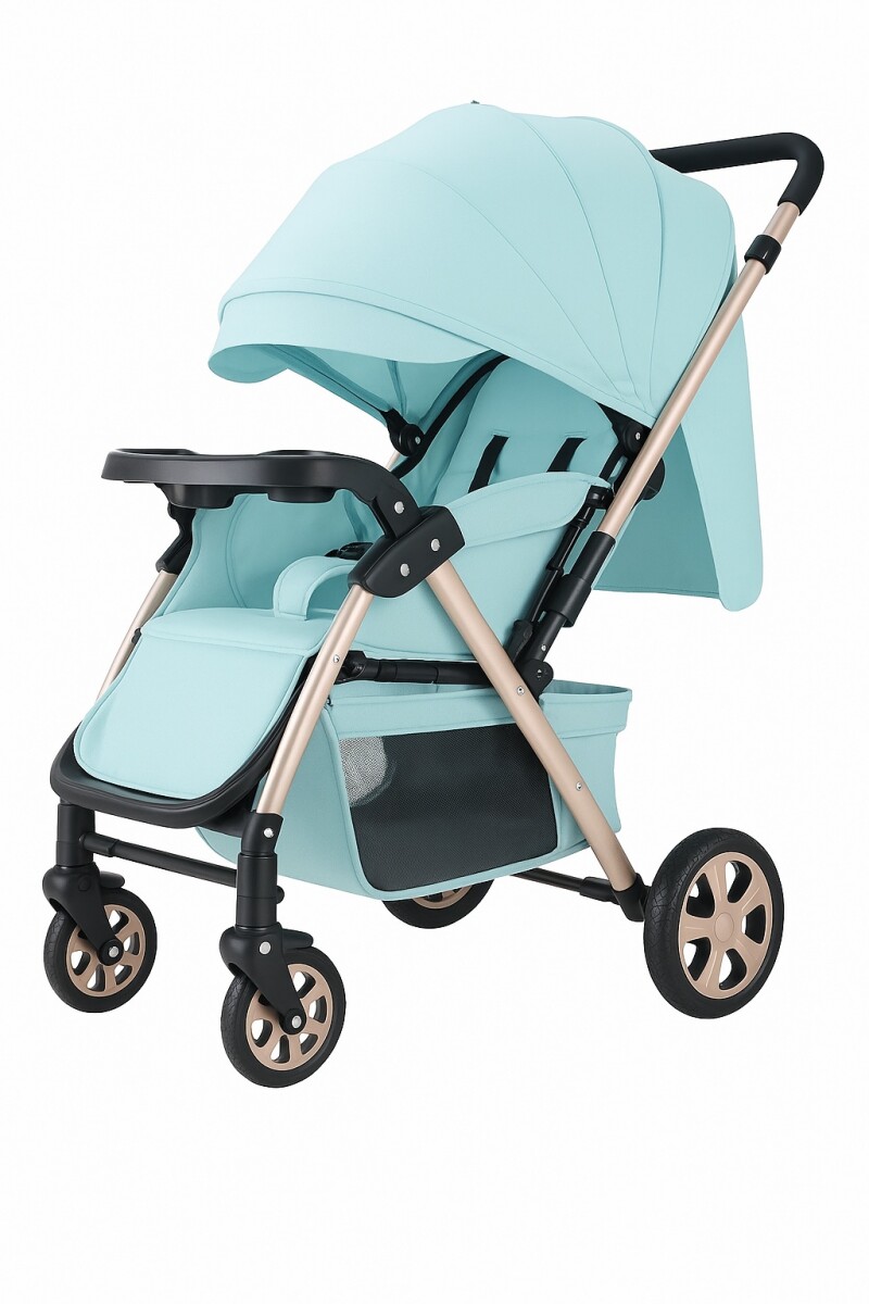 Coche Carriola de Paseo Para Bebe Plegable - Verde 