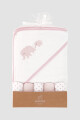 Toalla con capucha + 5 babitas bebe elefante Rosado