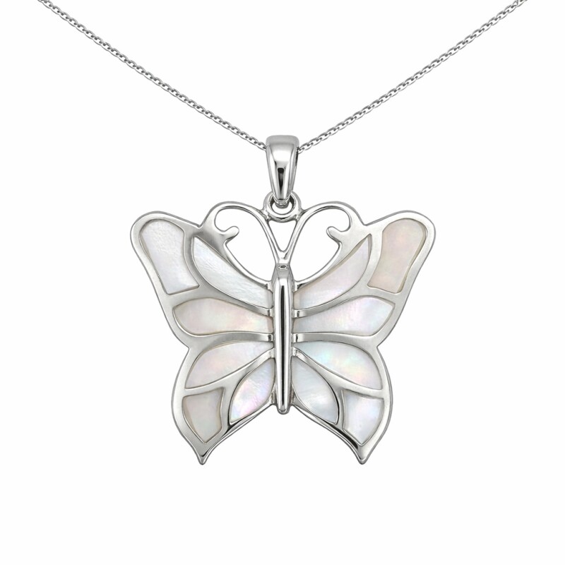 Dije mariposa- Plata 925 - nacar - CP4763 conpiedra