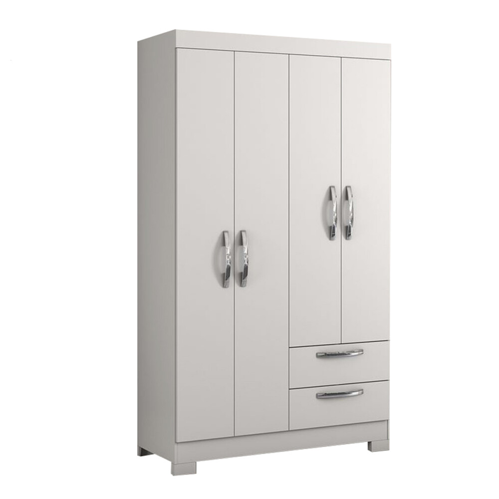 ROPERO 4 PUERTAS 2 CAJONES GUARDARROPA ARMARIO PLACARD CLOSET BLANCO FLEX