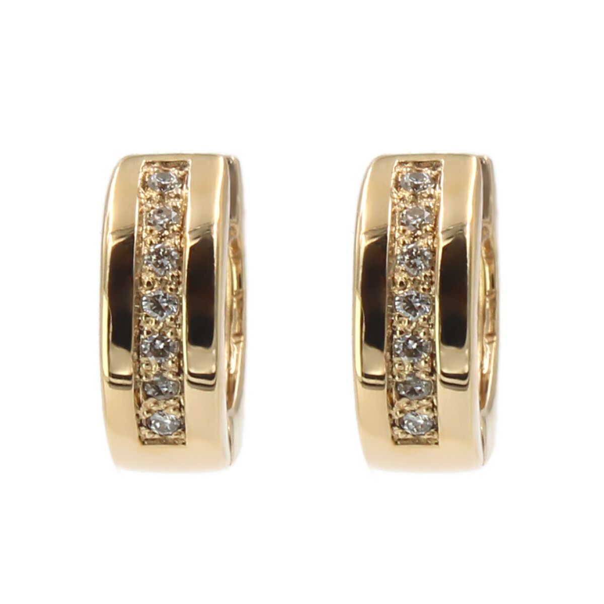 Caravanas, aros Clara en oro amarillo 18k con brillantes 