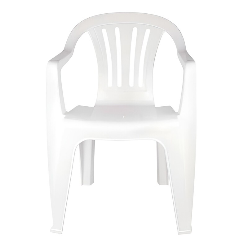 Silla Altea de plástico Mor con posabrazos, color blanco, hasta 182 kg Silla Altea De Plástico Mor Con Posabrazos, Color Blanco, Hasta 182 Kg