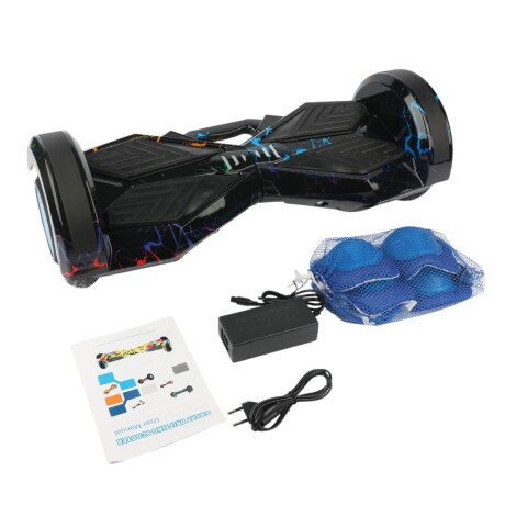 HOVERBOARD CON RUEDAS DE 8"" DISEÑO COOL BLACK + RODILLERAS HOVERBOARD CON RUEDAS DE 8"" DISEÑO COOL BLACK + RODILLERAS