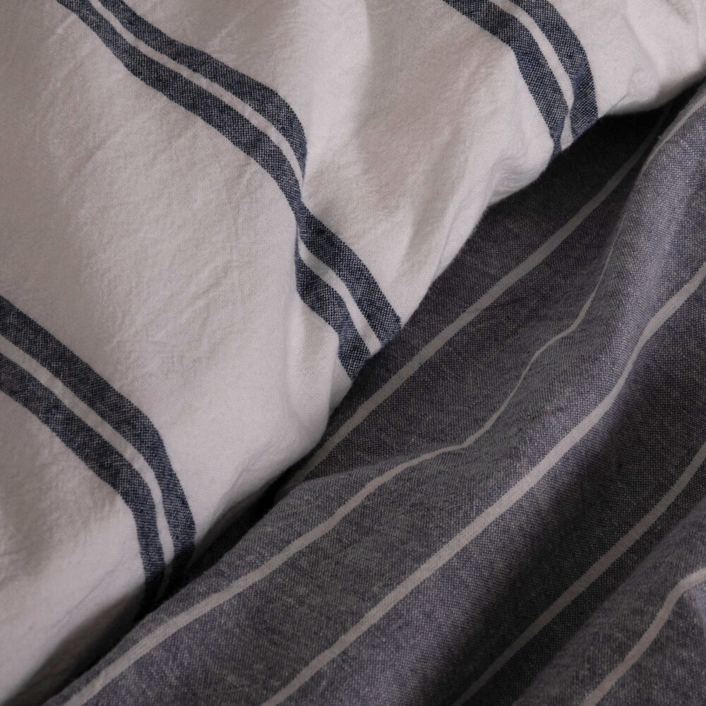 SET FUNDA NÓRDICA QUEEN LINO-Y-ALGODON AZUL REVERSIBLE COTTONLINEN