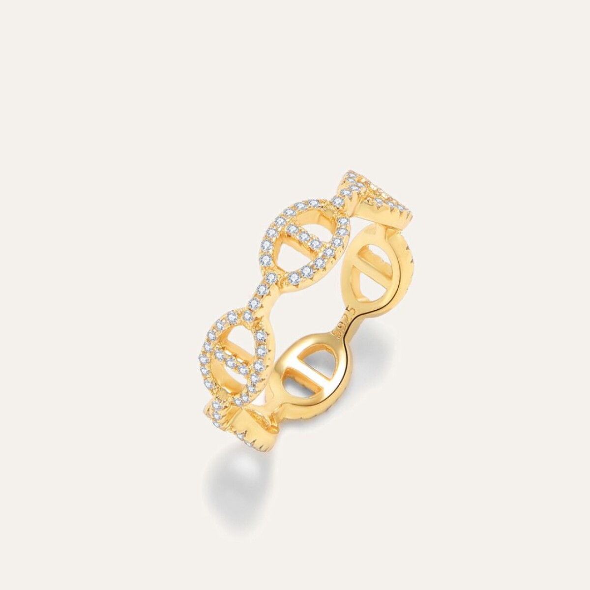Anillo Justine - Plata y Baño de Oro 
