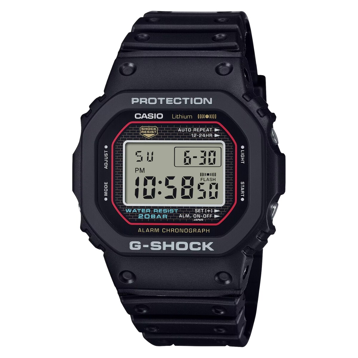 Reloj CASIO G-SHOCK DW5000R-1ADR en Resina Negro Esfera 42mm 
