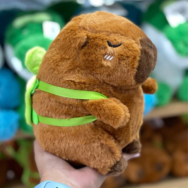 Peluche Capibara Carpincho Capibara Con Mochila De Tortuga Variante capibara con tortuga