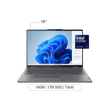 Notebook LENOVO Yoga 7i 16' FHD Touch 1TB / 16GB RAM Intel Core Ultra 7-155U Notebook LENOVO Yoga 7i 16' FHD Touch 1TB / 16GB RAM Intel Core Ultra 7-155U