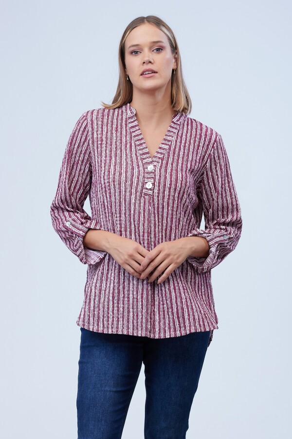 Blusa Casual BORDEAUX/MULTI