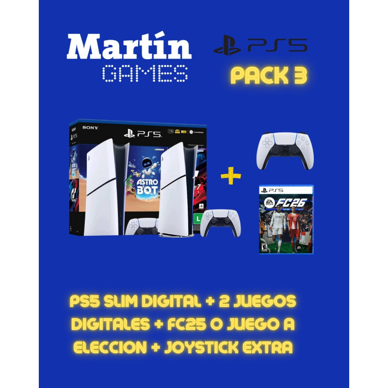 CONSOLA Playstation 5 PS5 SLIM DIGITAL 1tb + FC26 O JUEGO A ELECCIÓN + JOYSTICK ORIGINAL EXTRA CONSOLA Playstation 5 PS5 SLIM DIGITAL 1tb + FC26 O JUEGO A ELECCIÓN + JOYSTICK ORIGINAL EXTRA