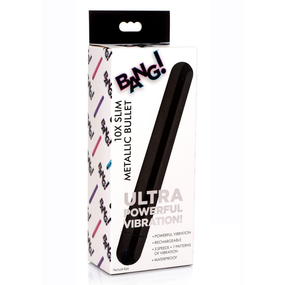 Bala Vibradora Bang 10X Slim Metallic Negra 