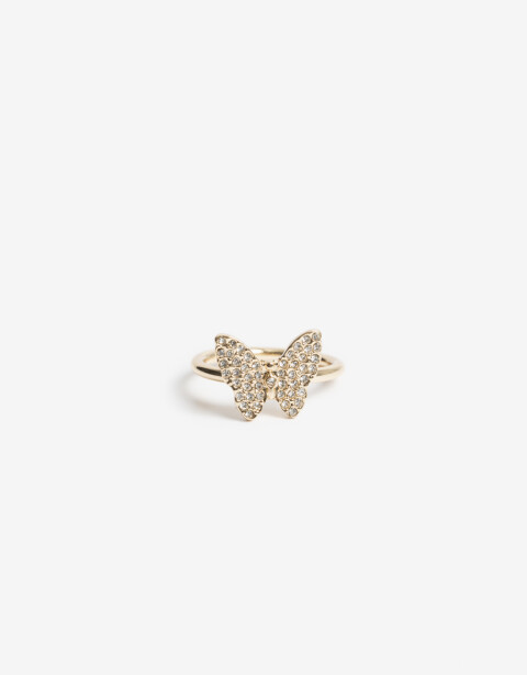 Anillos Chicos Strass Anillo De Mariposa Strass - Dorado