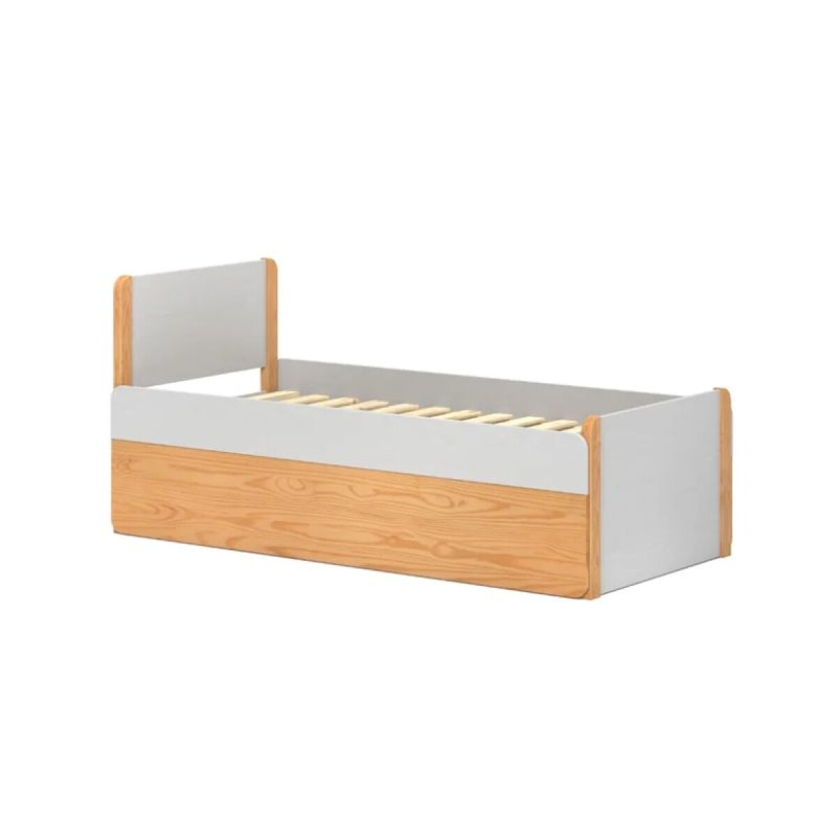 Cama 1 plaza - Madera Maciza con baúl - Flow 