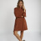 Vestido mini camisero cobre
